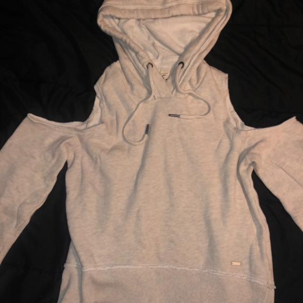 Hollister Gray Cropped Hoodie